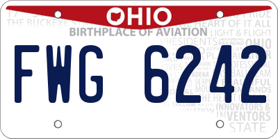 OH license plate FWG6242