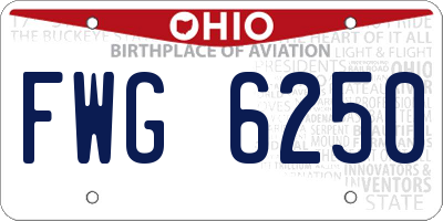 OH license plate FWG6250