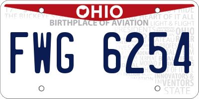 OH license plate FWG6254
