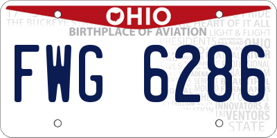 OH license plate FWG6286