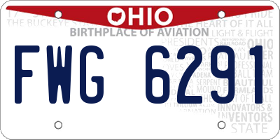 OH license plate FWG6291