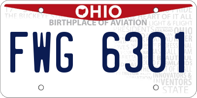 OH license plate FWG6301