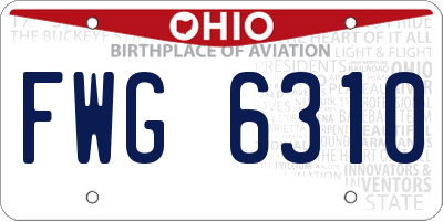 OH license plate FWG6310