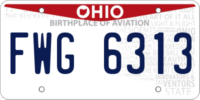 OH license plate FWG6313