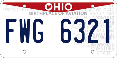 OH license plate FWG6321