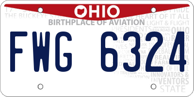 OH license plate FWG6324