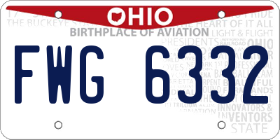 OH license plate FWG6332