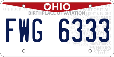 OH license plate FWG6333