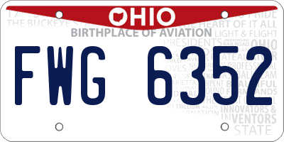 OH license plate FWG6352