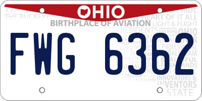 OH license plate FWG6362