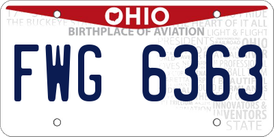 OH license plate FWG6363