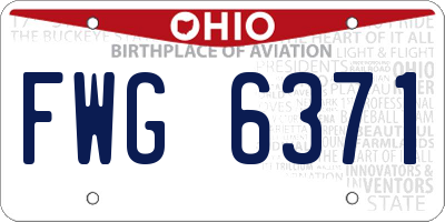 OH license plate FWG6371