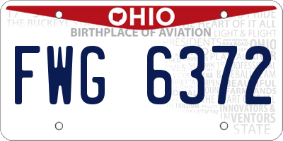 OH license plate FWG6372