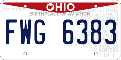 OH license plate FWG6383