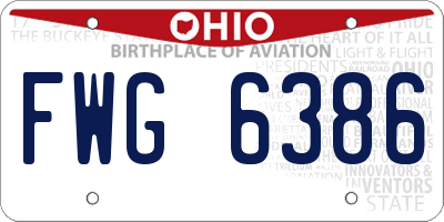OH license plate FWG6386