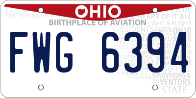 OH license plate FWG6394
