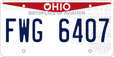 OH license plate FWG6407