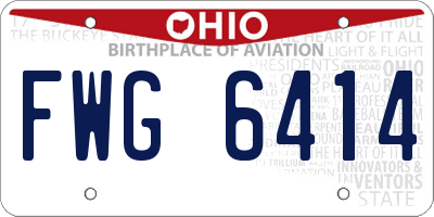OH license plate FWG6414