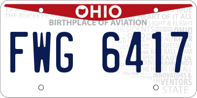 OH license plate FWG6417