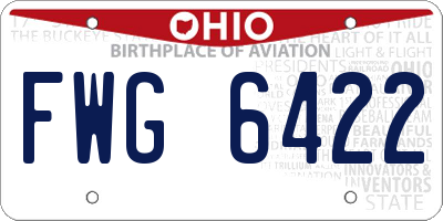 OH license plate FWG6422
