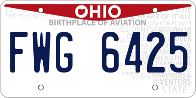 OH license plate FWG6425