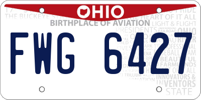 OH license plate FWG6427