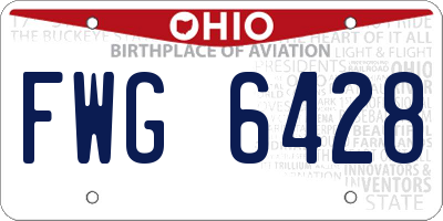 OH license plate FWG6428