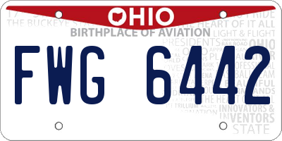 OH license plate FWG6442