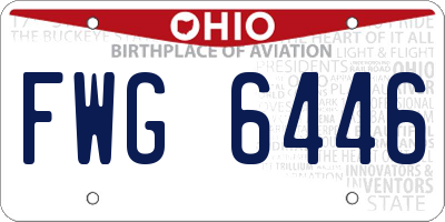 OH license plate FWG6446