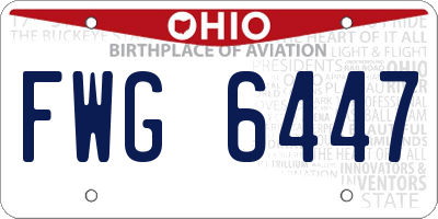 OH license plate FWG6447