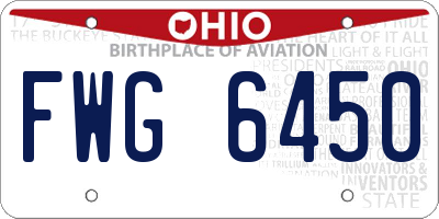 OH license plate FWG6450