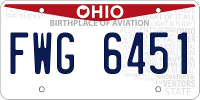 OH license plate FWG6451