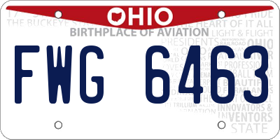 OH license plate FWG6463