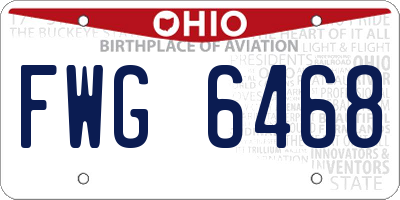 OH license plate FWG6468