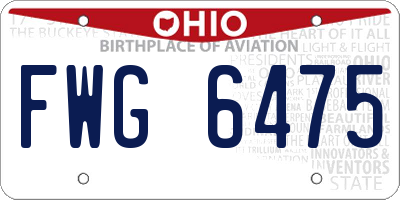OH license plate FWG6475