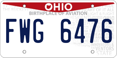 OH license plate FWG6476