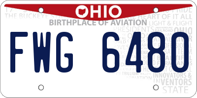 OH license plate FWG6480