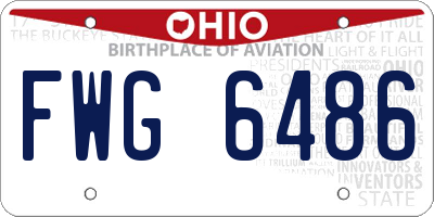 OH license plate FWG6486