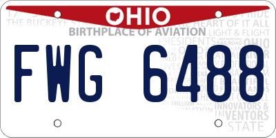 OH license plate FWG6488