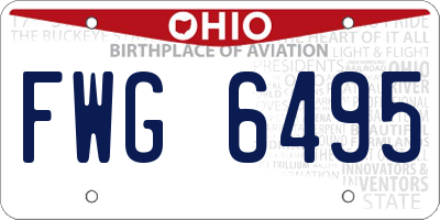 OH license plate FWG6495