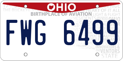 OH license plate FWG6499