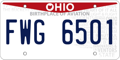 OH license plate FWG6501