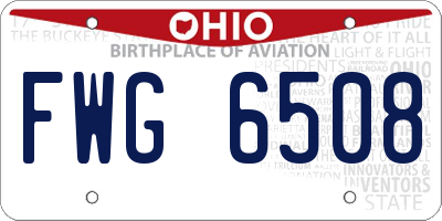 OH license plate FWG6508