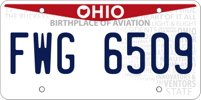 OH license plate FWG6509