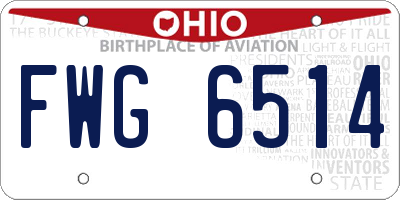 OH license plate FWG6514