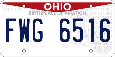 OH license plate FWG6516