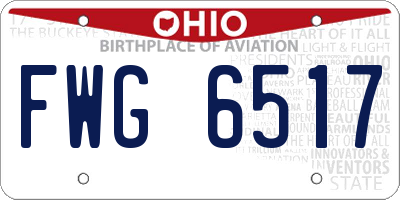 OH license plate FWG6517