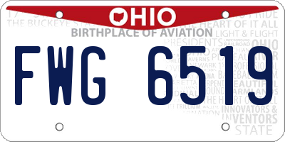 OH license plate FWG6519