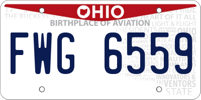 OH license plate FWG6559