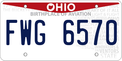 OH license plate FWG6570